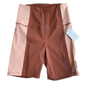 Lululemon Women’s 2 Hike To Swim Biker Shorts Brown Tan Colorblock Athletic‎ New